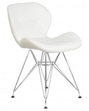 Стул обеденный DOBRIN BUTTERFLY CHROME, ножки хром, цвет белый в Лысьве - lysva.ok-mebel.com | фото 2