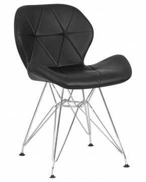 Стул обеденный DOBRIN BUTTERFLY CHROME, ножки хром, цвет чёрный в Лысьве - lysva.ok-mebel.com | фото