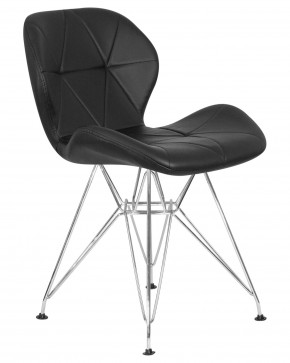 Стул обеденный DOBRIN BUTTERFLY CHROME, ножки хром, цвет чёрный в Лысьве - lysva.ok-mebel.com | фото 2