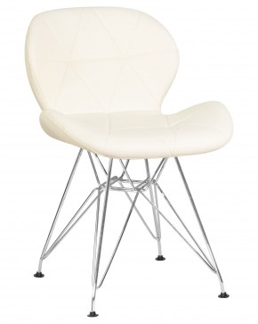 Стул обеденный DOBRIN BUTTERFLY CHROME, ножки хром, цвет кремовый в Лысьве - lysva.ok-mebel.com | фото