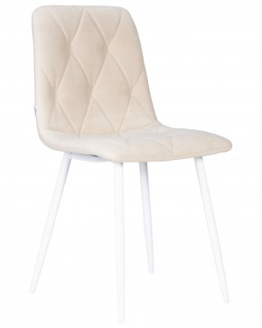 Стул обеденный DOBRIN CHILLY ROMBO, Бежевый Simple 44, основание белое в Лысьве - lysva.ok-mebel.com | фото
