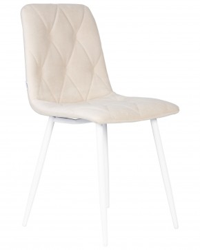 Стул обеденный DOBRIN CHILLY ROMBO, Бежевый Simple 44, основание белое в Лысьве - lysva.ok-mebel.com | фото 2