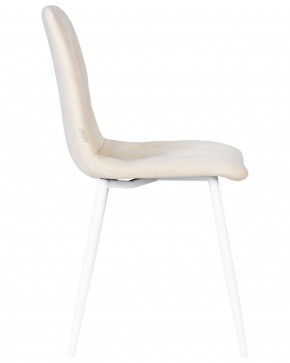 Стул обеденный DOBRIN CHILLY ROMBO, Бежевый Simple 44, основание белое в Лысьве - lysva.ok-mebel.com | фото 3