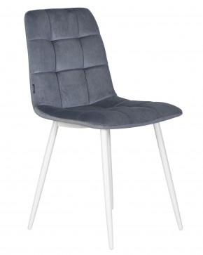 Стул обеденный DOBRIN CHILLY, Серо-голубой Holland 14, основание белое в Лысьве - lysva.ok-mebel.com | фото