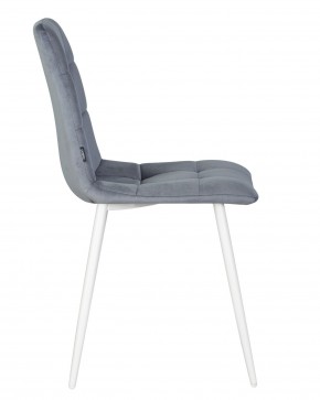 Стул обеденный DOBRIN CHILLY, Серо-голубой Holland 14, основание белое в Лысьве - lysva.ok-mebel.com | фото 3