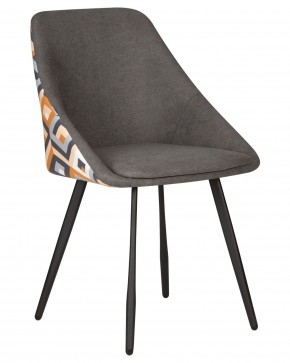 Стул обеденный DOBRIN MARKUS, ЭМАЛЬ ЧЕРНЫЙ МУАР ткань Candy Graphite+Escada Ochre в Лысьве - lysva.ok-mebel.com | фото