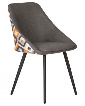Стул обеденный DOBRIN MARKUS, ЭМАЛЬ ЧЕРНЫЙ МУАР ткань Candy Graphite+Escada Ochre в Лысьве - lysva.ok-mebel.com | фото 2