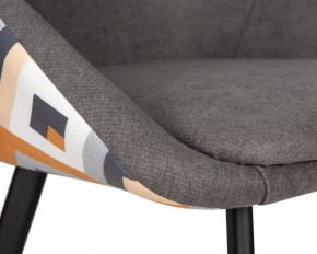 Стул обеденный DOBRIN MARKUS, ЭМАЛЬ ЧЕРНЫЙ МУАР ткань Candy Graphite+Escada Ochre в Лысьве - lysva.ok-mebel.com | фото 7