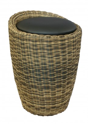 Табурет с местом для хранения LM-1100Rattan, чёрный в Лысьве - lysva.ok-mebel.com | фото
