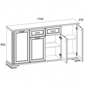 Тумба 4D1S, MONAKO, цвет Сосна винтаж/дуб анкона в Лысьве - lysva.ok-mebel.com | фото 2