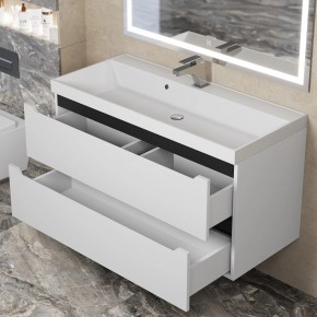 Тумба под раковину Uperwood Tanos 100 см, подвесная, белая/графит в Лысьве - lysva.ok-mebel.com | фото 9