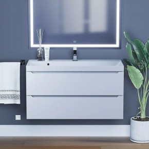 Тумба под раковину Uperwood Tanos 100 см, подвесная, белая матовая в Лысьве - lysva.ok-mebel.com | фото
