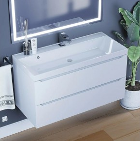 Тумба под раковину Uperwood Tanos 100 см, подвесная, белая матовая в Лысьве - lysva.ok-mebel.com | фото 10