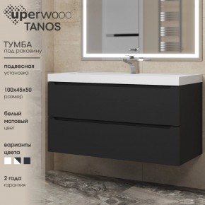 Тумба под раковину Uperwood Tanos 100 см, подвесная, черная матовая в Лысьве - lysva.ok-mebel.com | фото 3