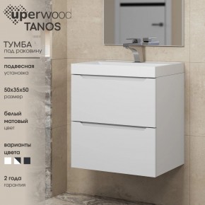 Тумба под раковину Uperwood Tanos 50 см, подвесная, белая матовая в Лысьве - lysva.ok-mebel.com | фото 6