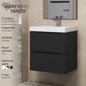 Тумба под раковину Uperwood Tanos 50 см, подвесная, черная матовая в Лысьве - lysva.ok-mebel.com | фото 4