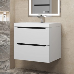 Тумба под раковину Uperwood Tanos 60 см, подвесная, белая/графит в Лысьве - lysva.ok-mebel.com | фото