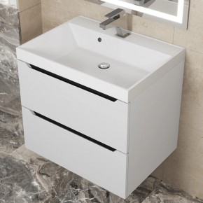 Тумба под раковину Uperwood Tanos 60 см, подвесная, белая/графит в Лысьве - lysva.ok-mebel.com | фото 10