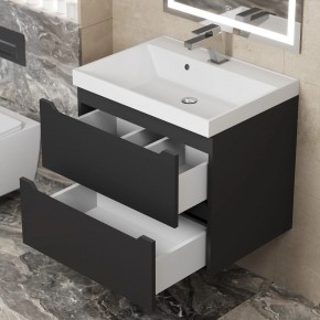 Тумба под раковину Uperwood Tanos 60 см, подвесная, черная матовая в Лысьве - lysva.ok-mebel.com | фото 2
