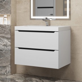 Тумба под раковину Uperwood Tanos 70 см, подвесная, белая/графит в Лысьве - lysva.ok-mebel.com | фото