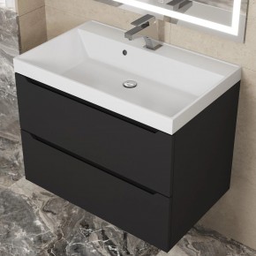 Тумба под раковину Uperwood Tanos 70 см, подвесная, черная матовая в Лысьве - lysva.ok-mebel.com | фото