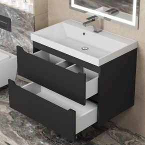 Тумба под раковину Uperwood Tanos 70 см, подвесная, черная матовая в Лысьве - lysva.ok-mebel.com | фото 2