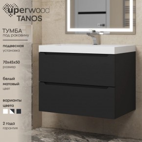 Тумба под раковину Uperwood Tanos 70 см, подвесная, черная матовая в Лысьве - lysva.ok-mebel.com | фото 3