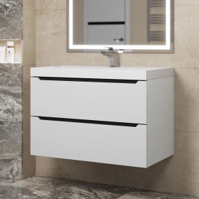 Тумба под раковину Uperwood Tanos 80 см, подвесная, белая/графит в Лысьве - lysva.ok-mebel.com | фото