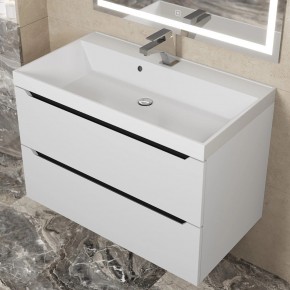 Тумба под раковину Uperwood Tanos 80 см, подвесная, белая/графит в Лысьве - lysva.ok-mebel.com | фото 8