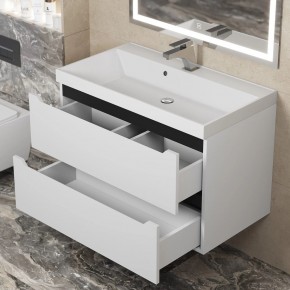 Тумба под раковину Uperwood Tanos 80 см, подвесная, белая/графит в Лысьве - lysva.ok-mebel.com | фото 9