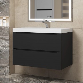 Тумба под раковину Uperwood Tanos 80 см, подвесная, черная матовая в Лысьве - lysva.ok-mebel.com | фото