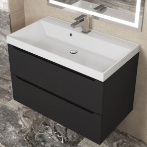 Тумба под раковину Uperwood Tanos 80 см, подвесная, черная матовая в Лысьве - lysva.ok-mebel.com | фото 11