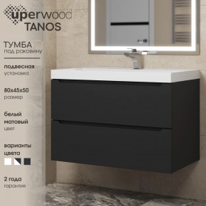 Тумба под раковину Uperwood Tanos 80 см, подвесная, черная матовая в Лысьве - lysva.ok-mebel.com | фото 3