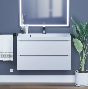 Тумба под раковину Uperwood Tanos 90 см, подвесная, белая матовая в Лысьве - lysva.ok-mebel.com | фото