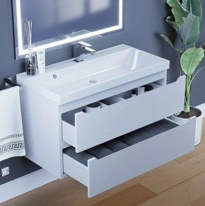 Тумба под раковину Uperwood Tanos 90 см, подвесная, белая матовая в Лысьве - lysva.ok-mebel.com | фото 4
