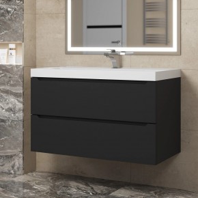 Тумба под раковину Uperwood Tanos 90 см, подвесная, черная матовая в Лысьве - lysva.ok-mebel.com | фото
