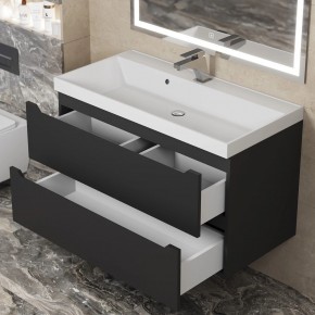 Тумба под раковину Uperwood Tanos 90 см, подвесная, черная матовая в Лысьве - lysva.ok-mebel.com | фото 10