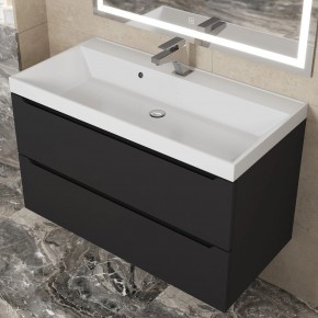 Тумба под раковину Uperwood Tanos 90 см, подвесная, черная матовая в Лысьве - lysva.ok-mebel.com | фото 11