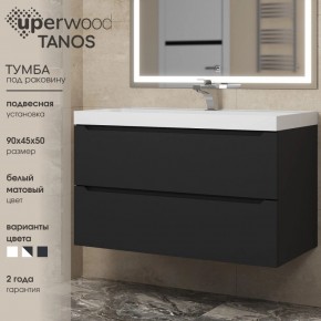 Тумба под раковину Uperwood Tanos 90 см, подвесная, черная матовая в Лысьве - lysva.ok-mebel.com | фото 3