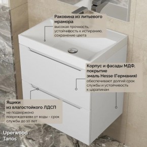 Тумба с раковиной Uperwood Tanos 50 см, подвесная, белая матовая в Лысьве - lysva.ok-mebel.com | фото 6